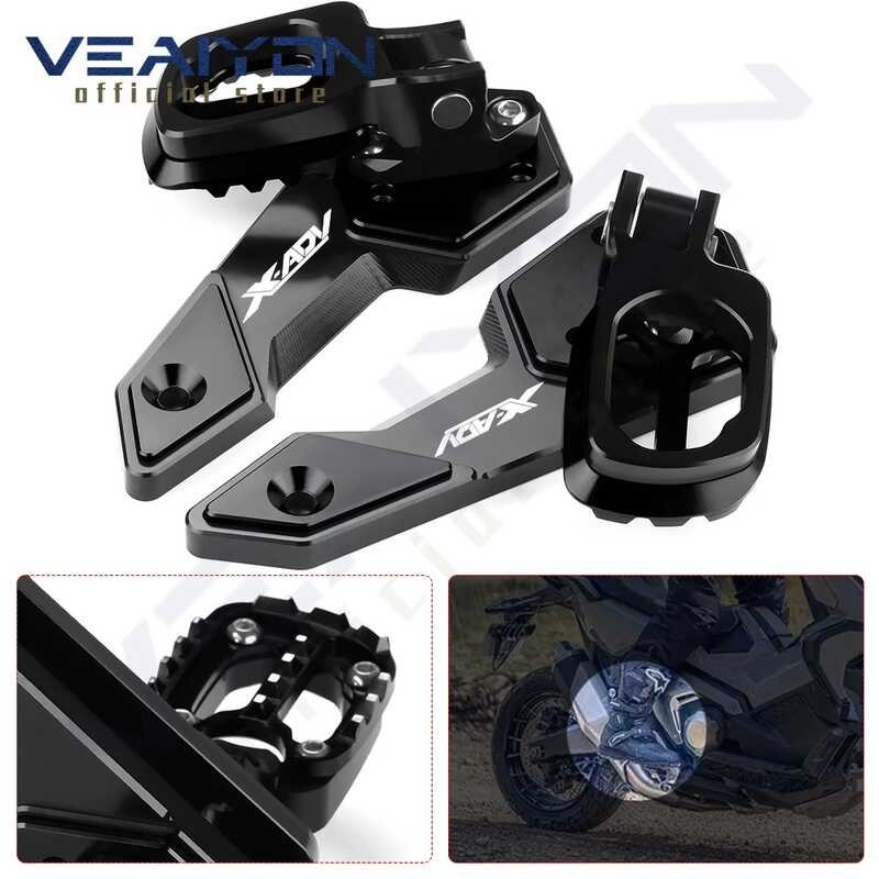 Pedane Posteriori Per Honda X-ADV 750 2021-2023 - Pieghevoli In Alluminio, Colore Nero - Foto 6