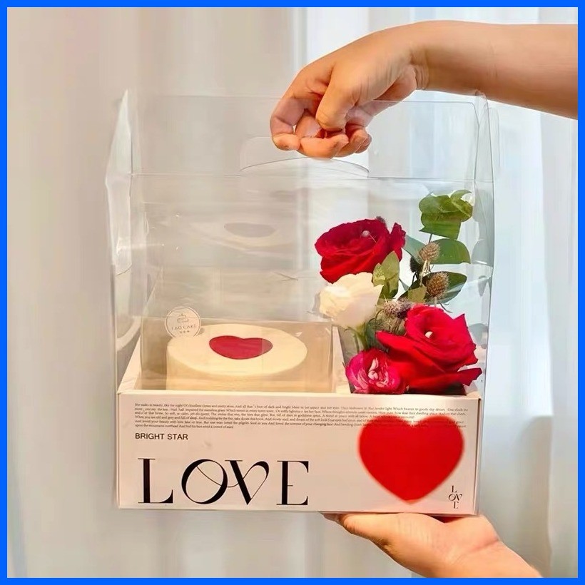 5Pcs】Gift Acetate Box with Handle Mini Cake Handheld Flower Packing DIY ...