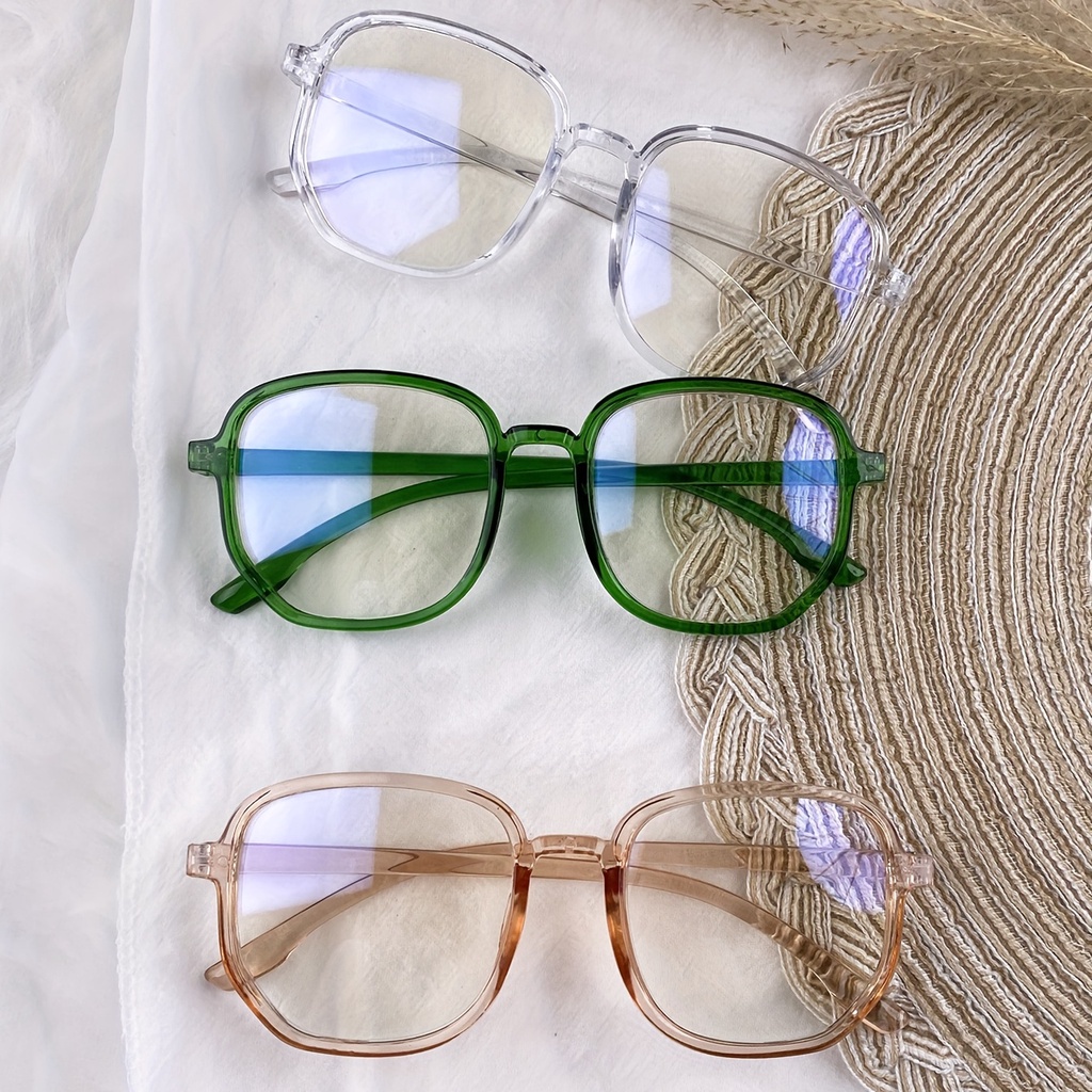 polygon eyeglass frame trendy large frame anti-blue light glasses ...