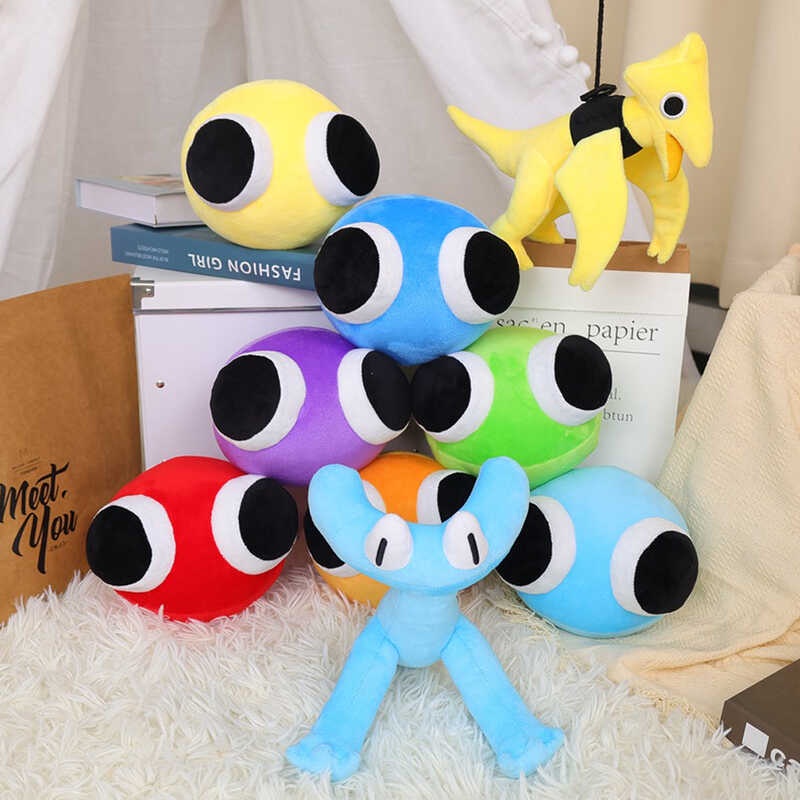 Rainbow Friends Chapter 2 Yellow Cyan Monster Plush Toys Blue Lookies ...