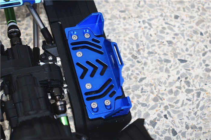 Aluminum Middle Battery Holder For Axial SCX10 III Jeep Wrangler - 9pc Blue Set