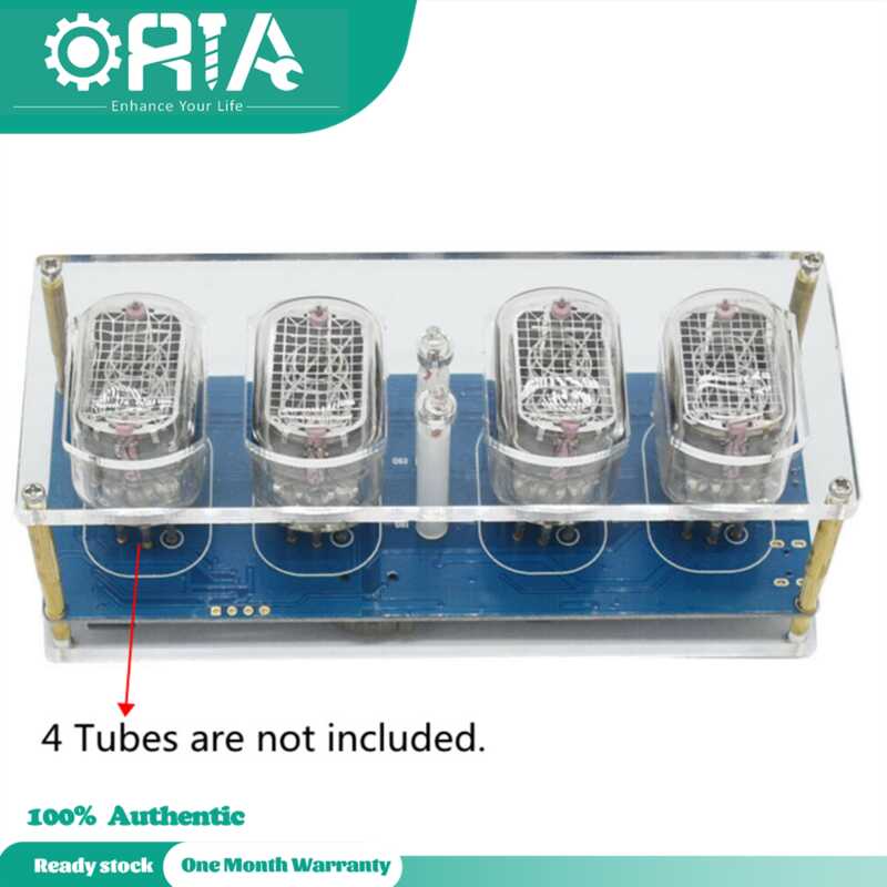 DIY IN-12 Nixie Tube Uhr Bausatz - 7 Farben Display, Schlafmodus & USB Stromversorgung, Inkl. Acrylgehäuse