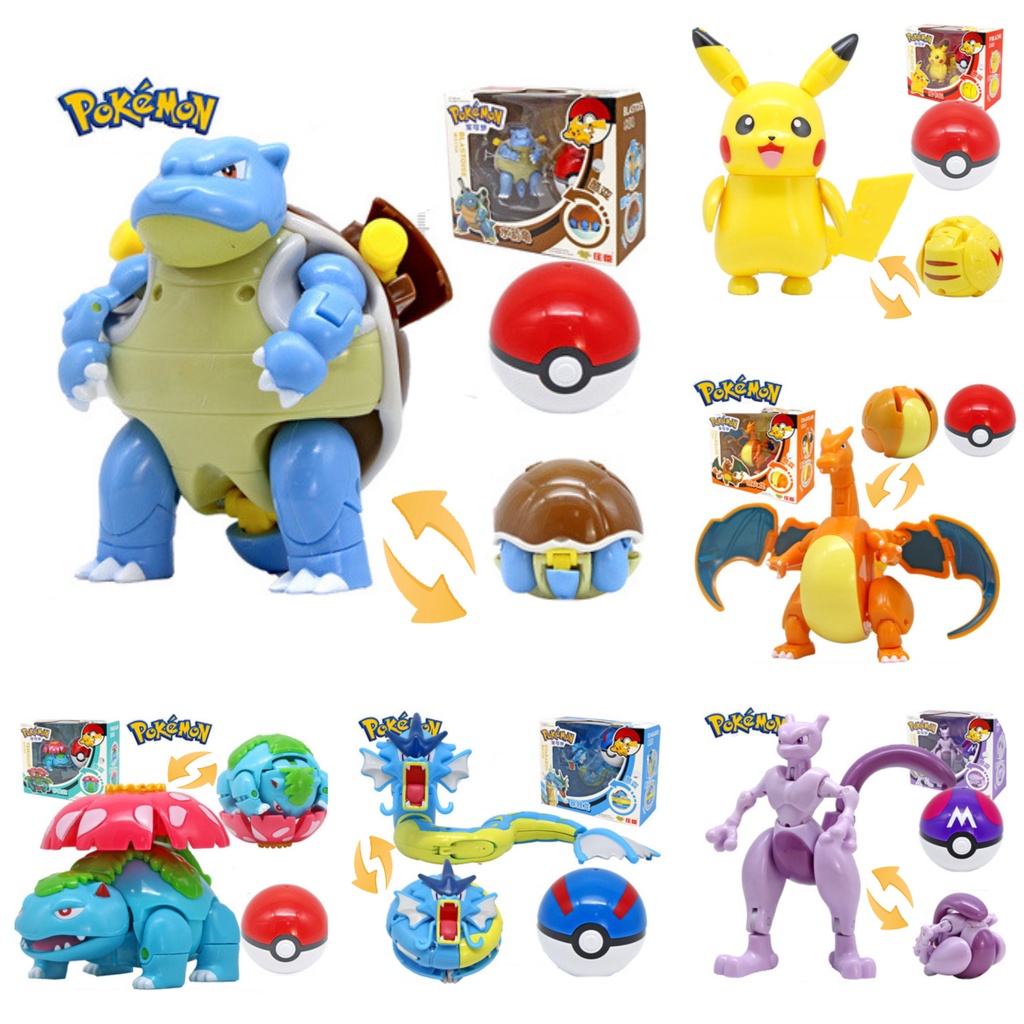 Pikachu And Charizard Figures With Pokeballs Generation 2 Pokemon Toys ...