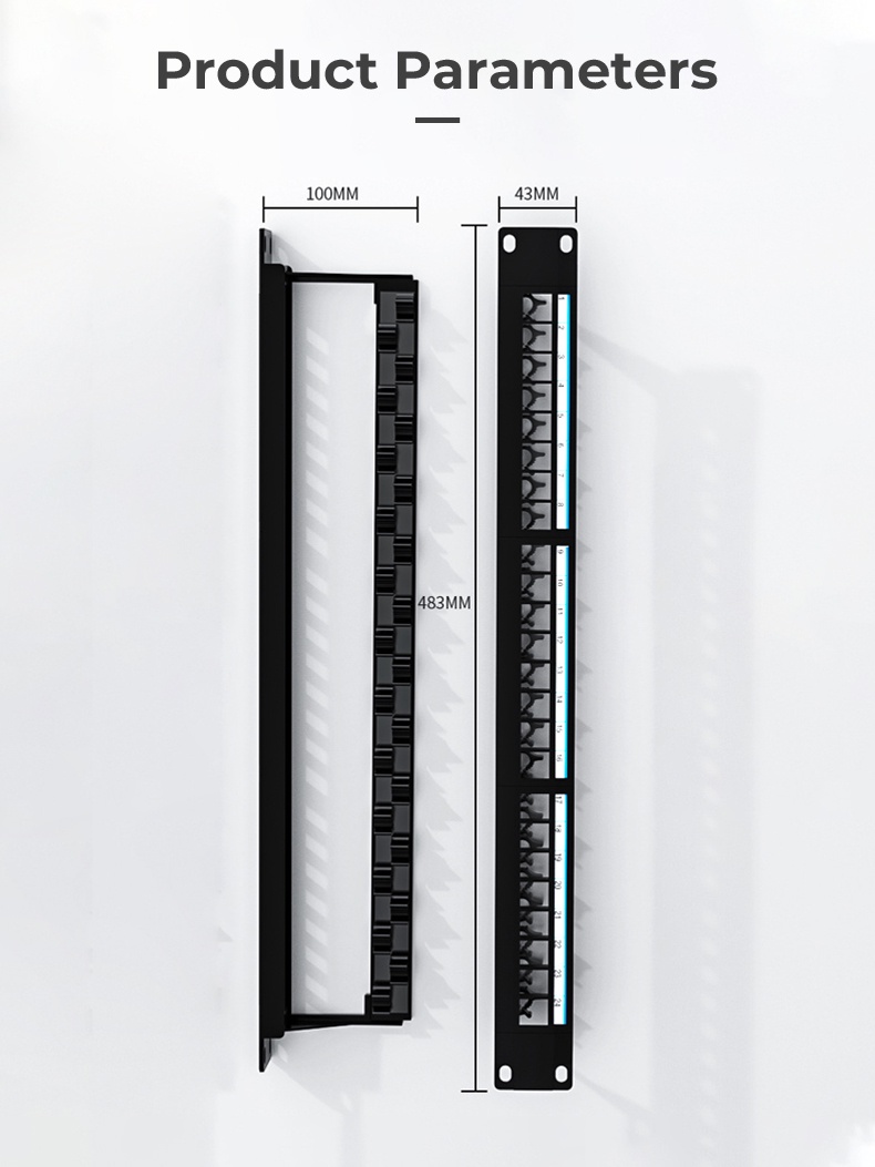 ZoeRax 24 Port Blank Patch Panel UTP with Adjustable Rear Cable ...