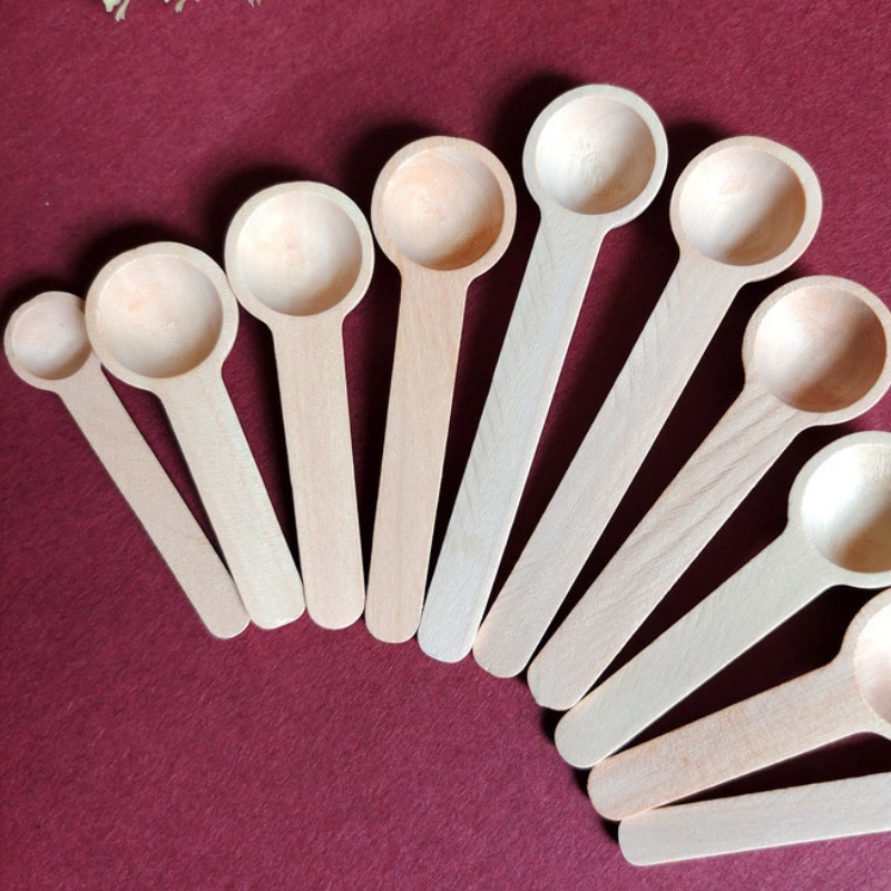 5pcs/set Mini Wooden Spoon Coffee Powder Honey Scoop Seasoning Salt ...