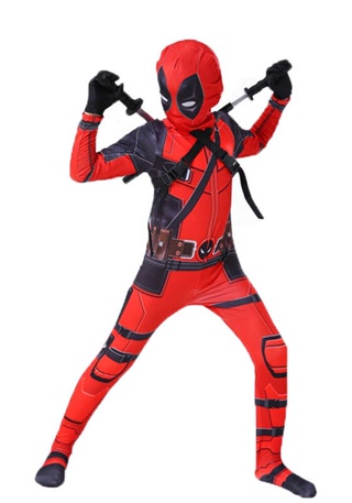 Marvel Halloween Lady Deadpool Costume Red full body spandex girl women  female Heros Deadpool Zentai Suit