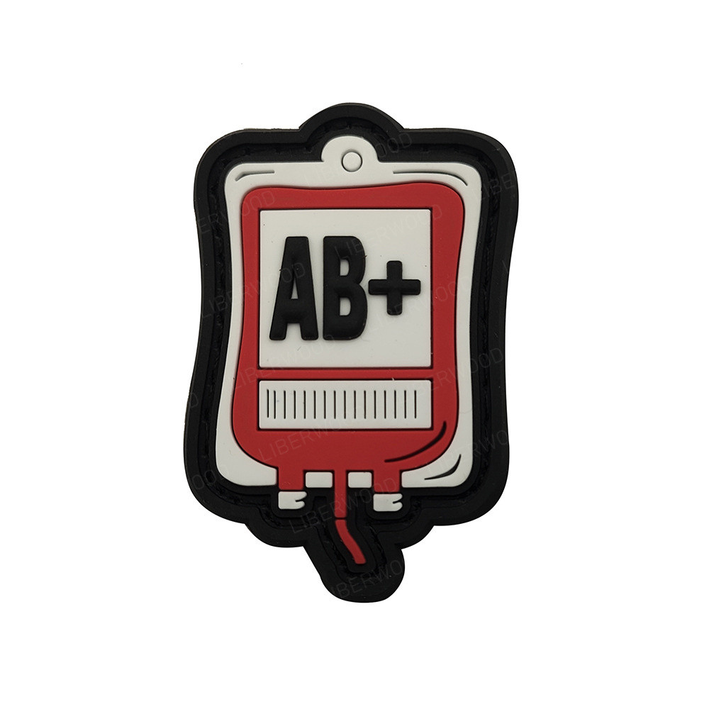 Blood Bag PVC Rubber Blood Type Patch A+ B+ AB+ O+ POS Positive ...