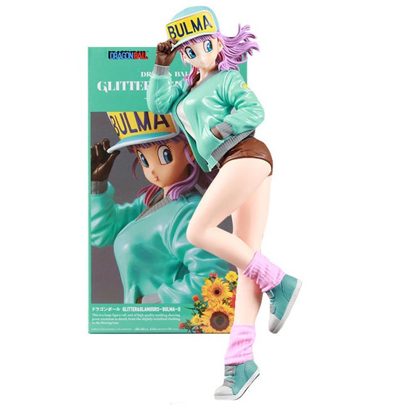 25cm Dragon Ball Anime Figure Bulma Glitter And Glamours Hot Girl Statue Hentai Action Figurine 