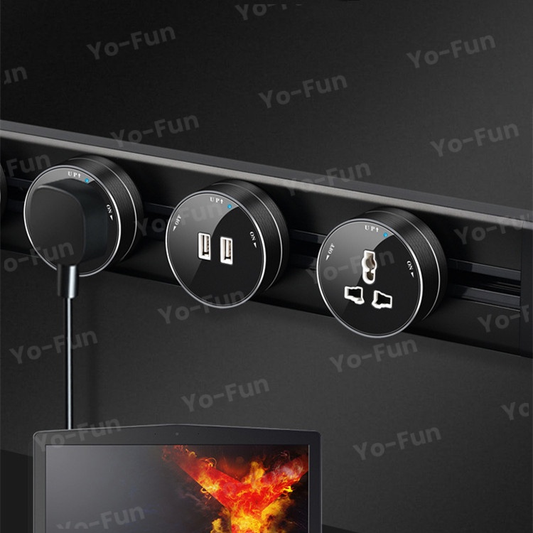 Yo-Fun Track Socket Wall-Mounted Plug Free Punch Combination Socket ...
