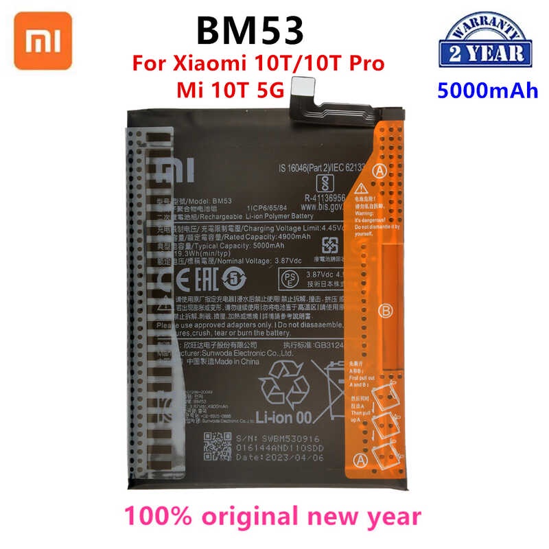 Xiao mi 100% Orginal BM53 5000mAh Battery For Xiaomi 10T/10T Pro/ Mi ...