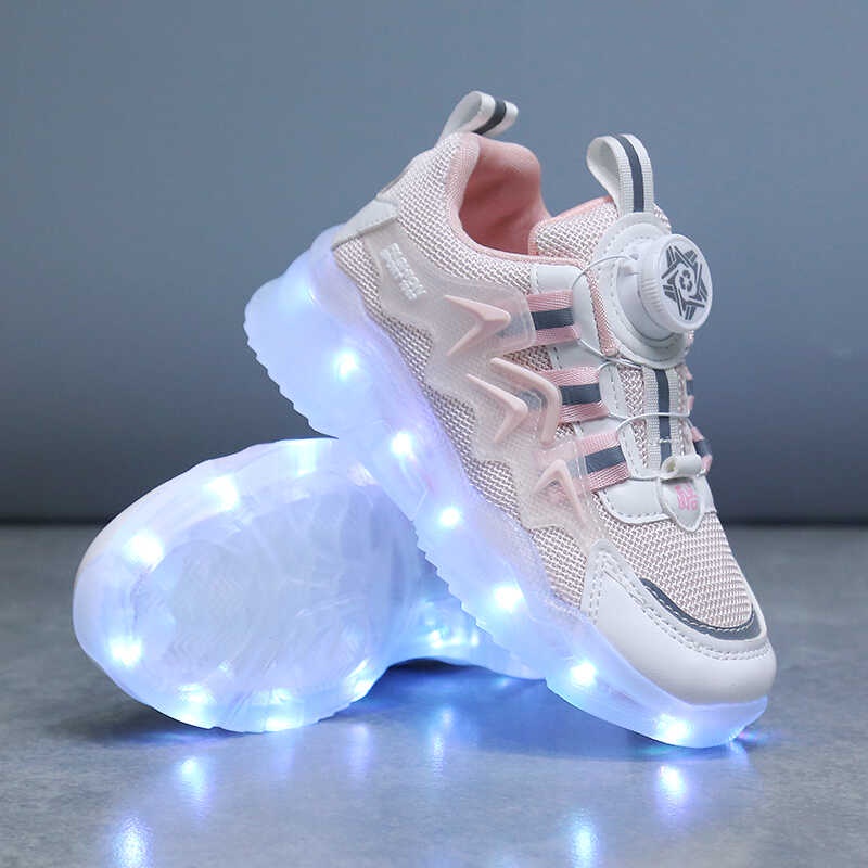 Rotating Button Mesh Charging Luminous Sole Chunky Shoes Trendy Retro Comfy Breathable Sneakers For Shopee Philippines