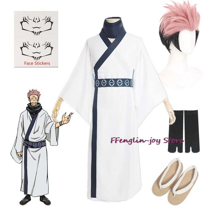 Jujutsu Kaisen Ryomen Sukuna Cosplay Costume Wig Ryomensukuna Tattoo ...