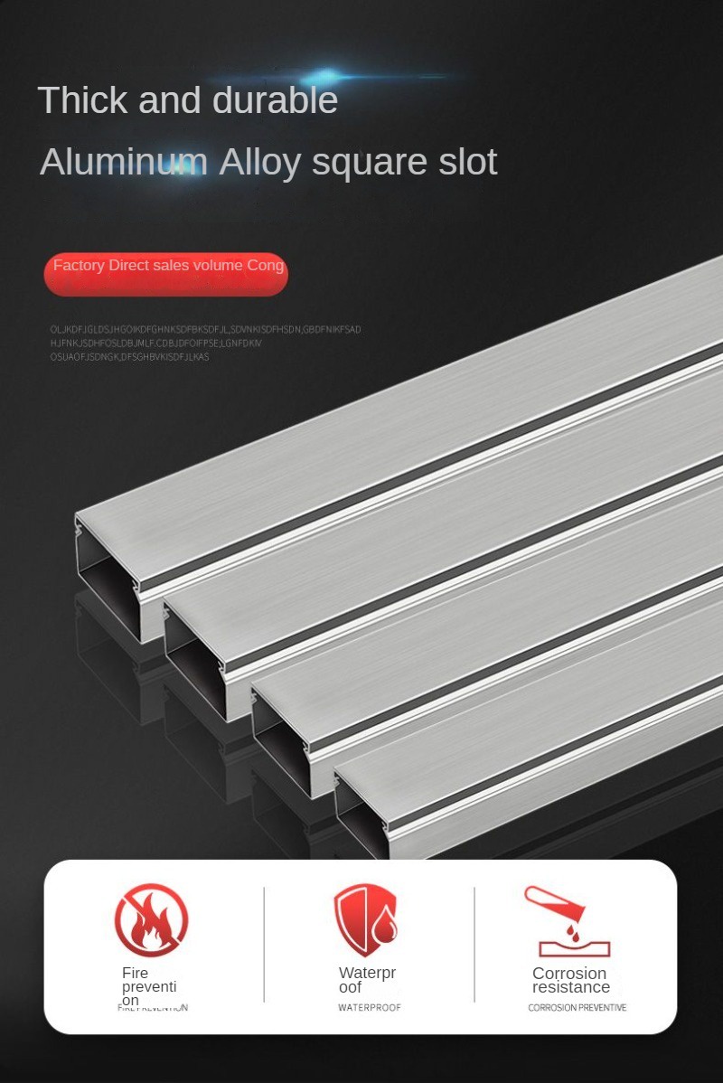 Aluminum Alloy Trunking Square Open-Mounted Trunking U-Shaped Wire ...