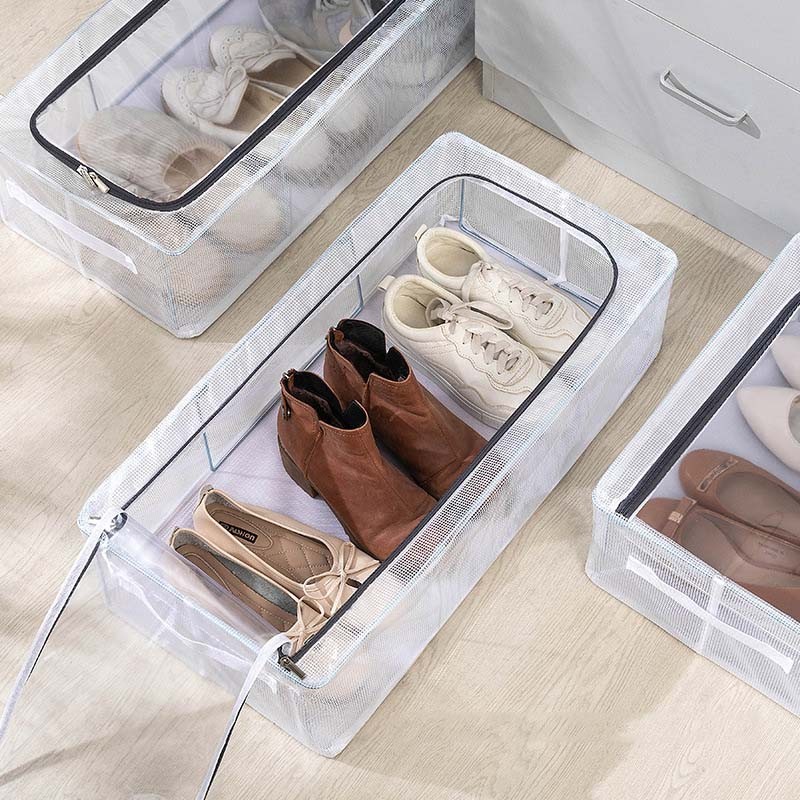 PVC Transparent Waterproof Steel Frame Shoe Storage Organizer Under Bed ...