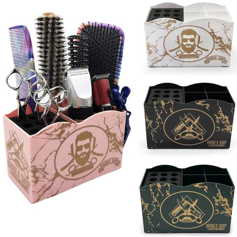 Barbershop Hairdressing Storage Box Hair Scissors Combs Clips Holder ...