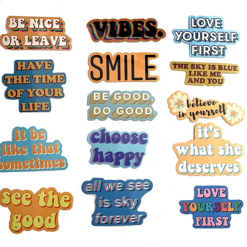 40pcs Inspirational Writing Laptop Stickers for Water Bottle Washi ...