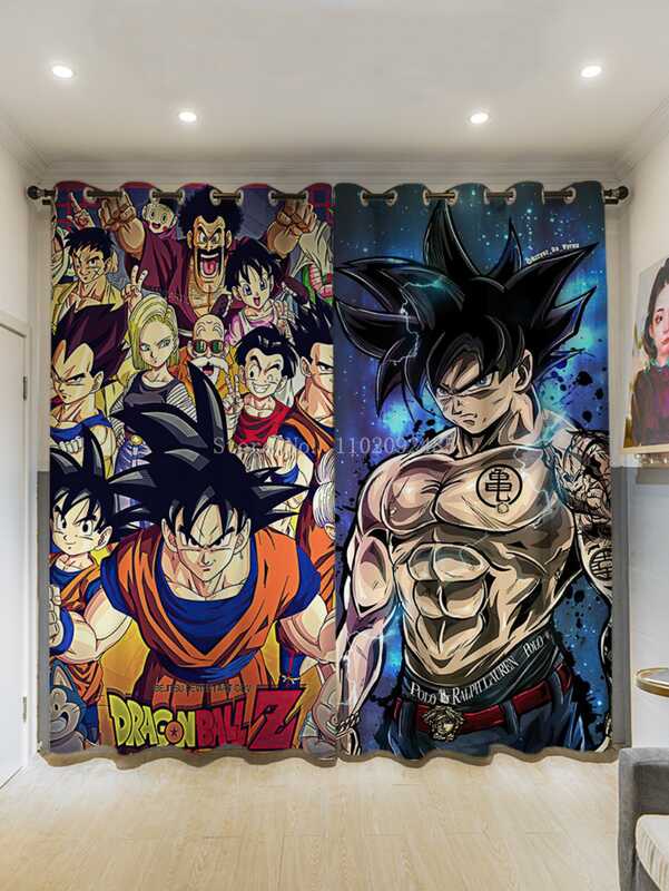 Dragon Ball Window Son Goku Curtain Cartoon Printed Children Bedroom ...