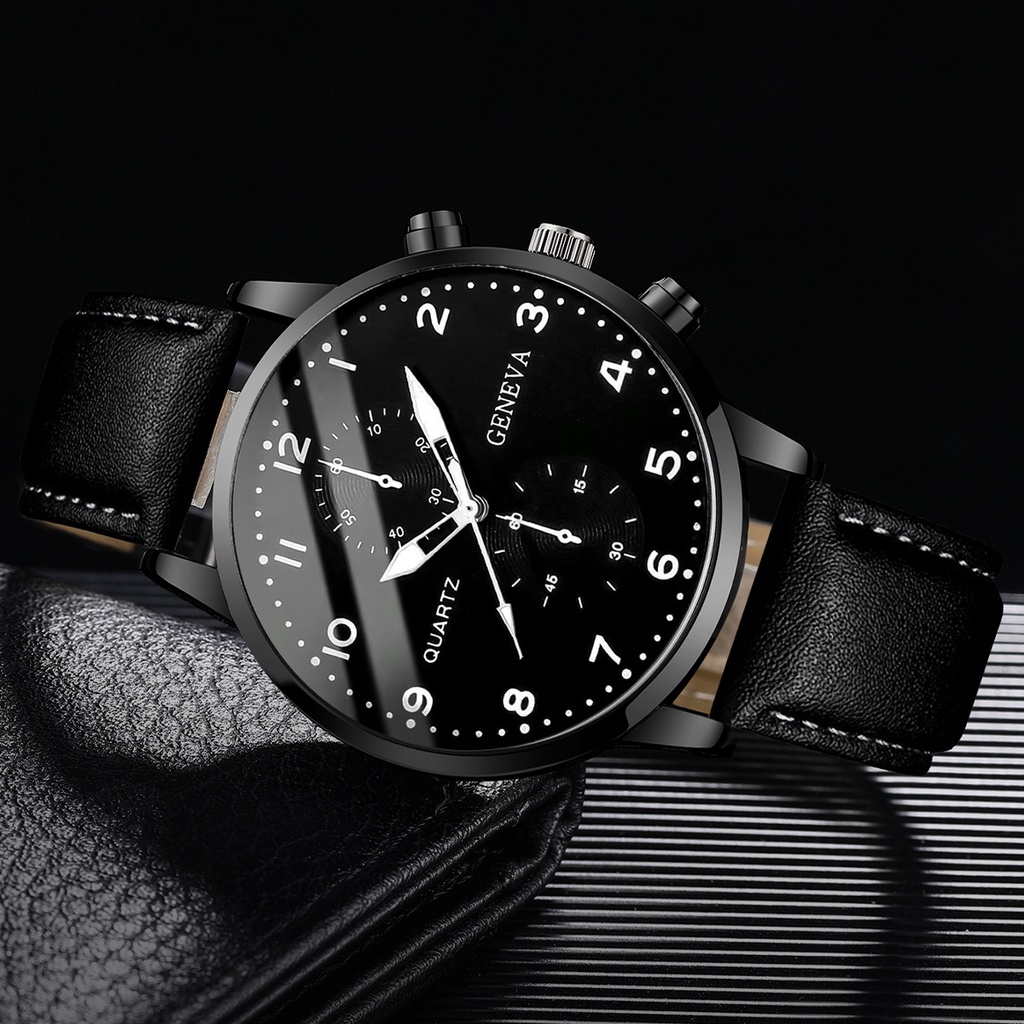 5PCS/Set Men Business Watches Fashion Arabic Dial Quartz Watch Casual ...