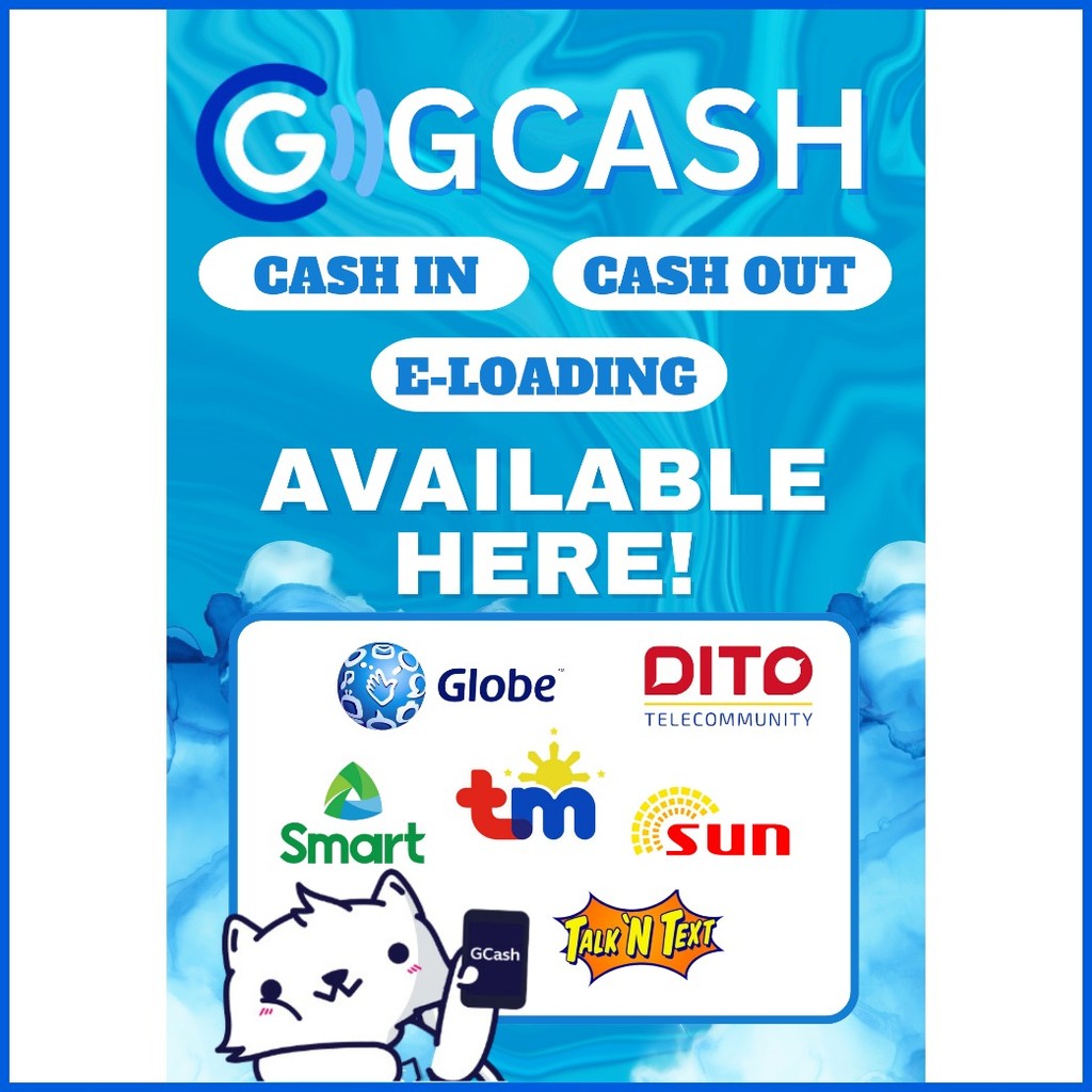 ♒ ∏ Laminated Gcash Cash In/ Out/ E-load/Print Scan Signage | Shopee ...