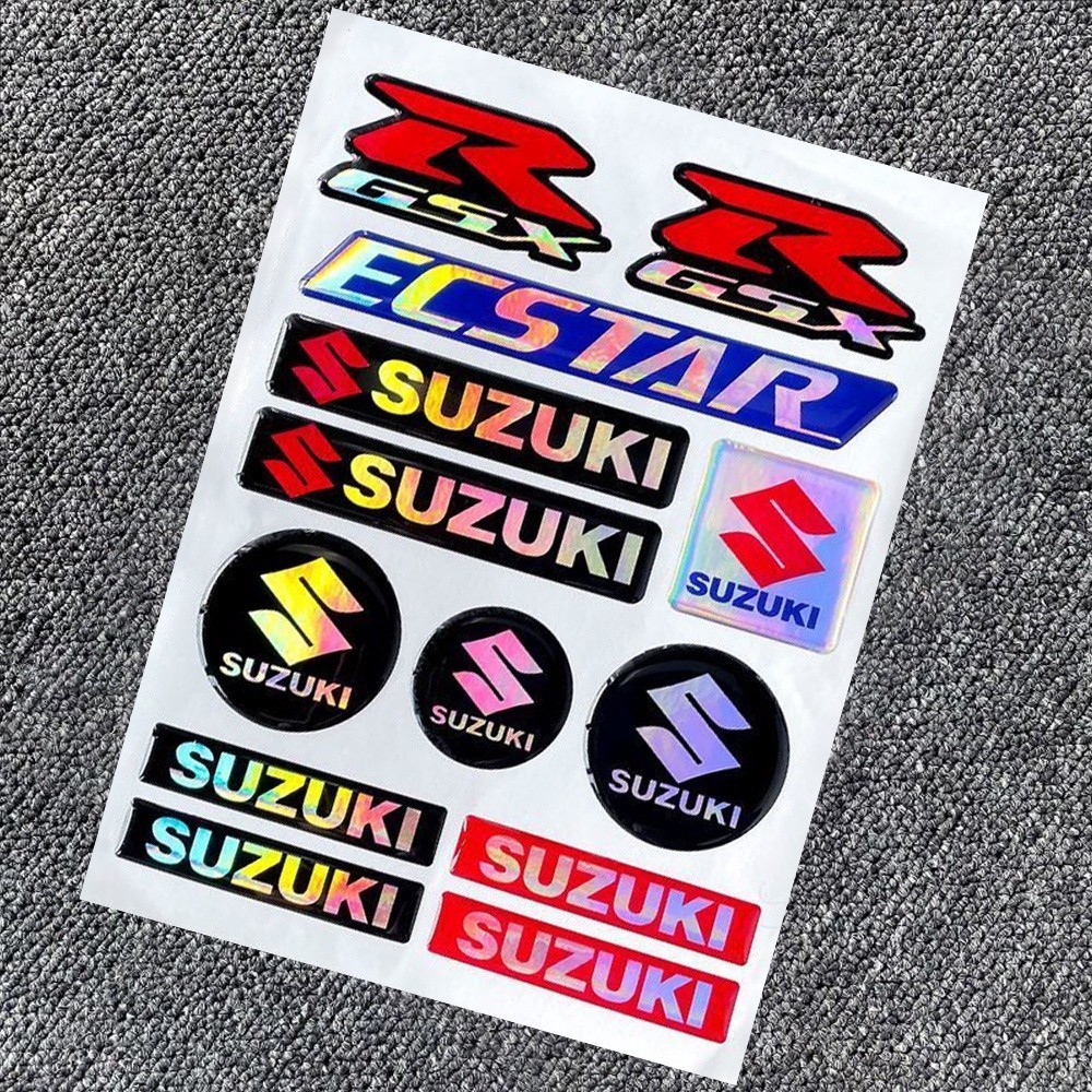 1 Set of 3D Suzuki RGSX ECSTAR Logo Emblem Badge Stickers Laser Rainbow ...