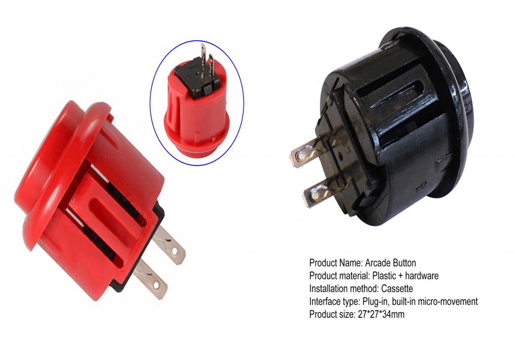[FM] High Response Button Non-delayed DIY 24mm Arcade Game Push Button ...