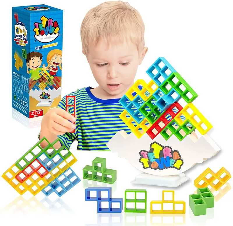 Building Block Brick Toy Balance Stacked Tetra Tower Game Swing High ...
