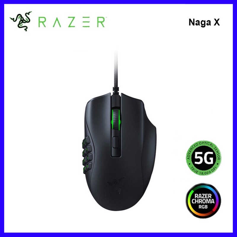Orihinal Na Razer Naga X Wired Gaming Mouse Ergonomic MMO Gaming Mouse ...