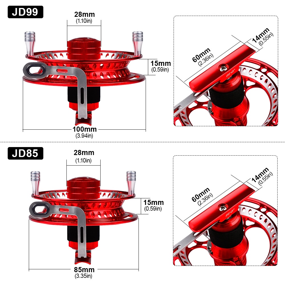 PROBEROS 2+1 Ball Bearings Fly Reel Light Weight Fishing Wheel CNC Machine  Cut Large Arbor Die Casting Aluminum Grain Reel