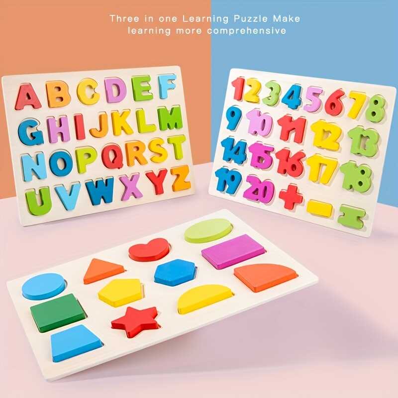 Tatlong-Sa-Isa Na Preschool Set, Mga Bata Tanong Alphabet, Numbers ...