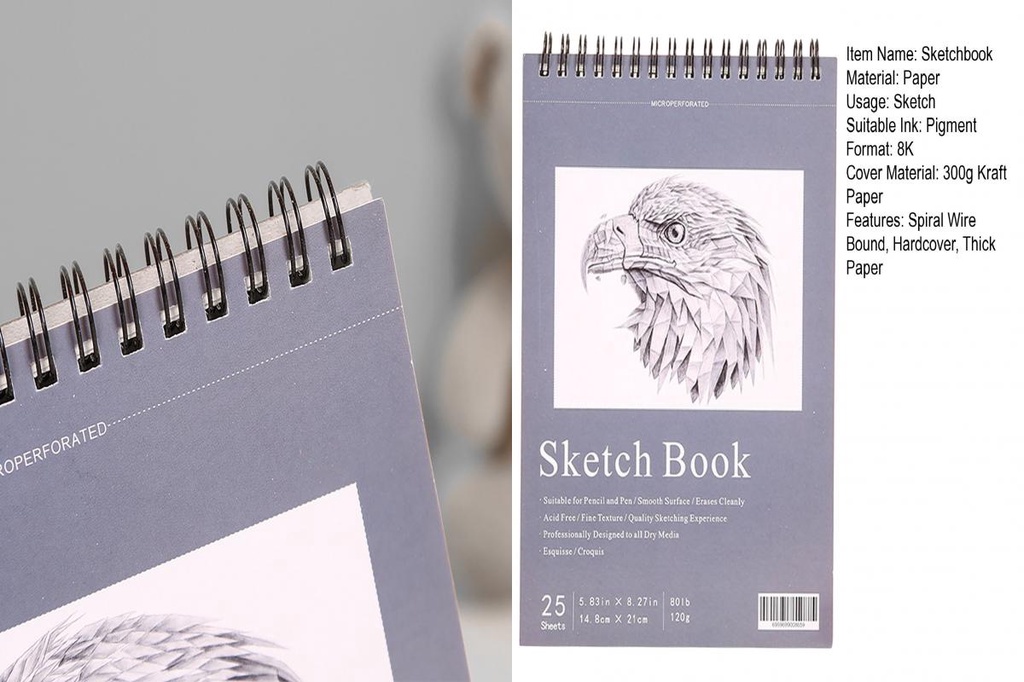 {xiapimart} Art Sketchbook Acidfree Paper Sketchbook Premium Spiral