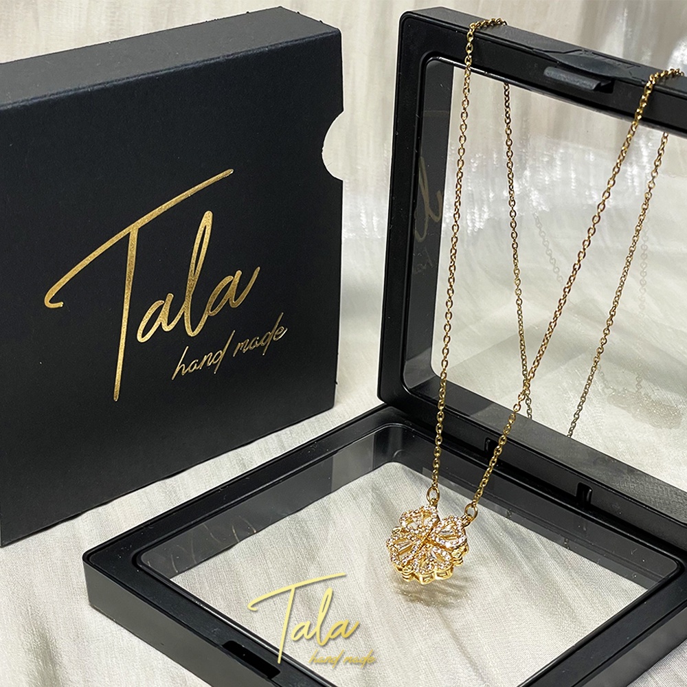 TALA hand made Twofer Necklace Four Leaf Clover Necklace 18k Gold 2in1 ...