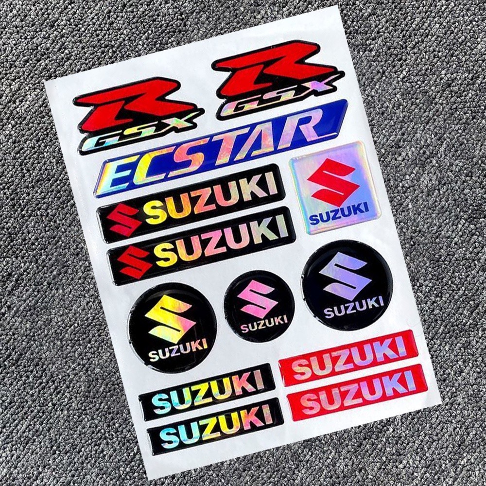 1 Set of 3D Suzuki RGSX ECSTAR Logo Emblem Badge Stickers Laser Rainbow ...