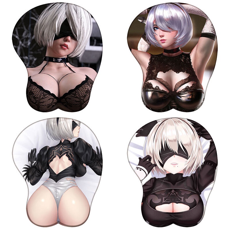 Yorha No2 Type B 2b 3d Silicone Mousepad Nier Automata 3d Wristband Mouse Pad Anime Gaming Sexy 7660