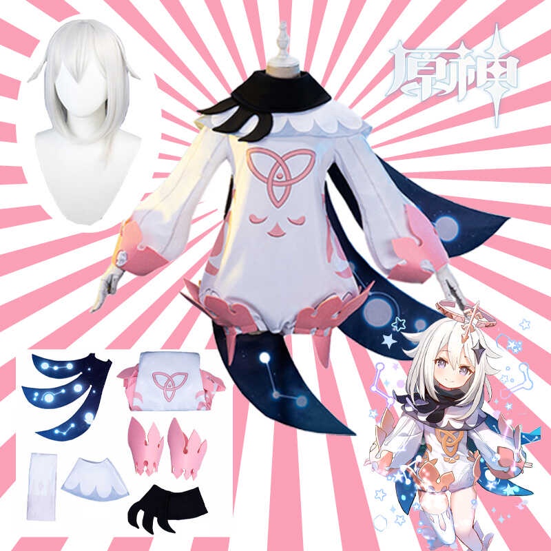 Anime Genshin Impact Paimon Cosplay Costumes Game Paimon Cosplay Wig ...