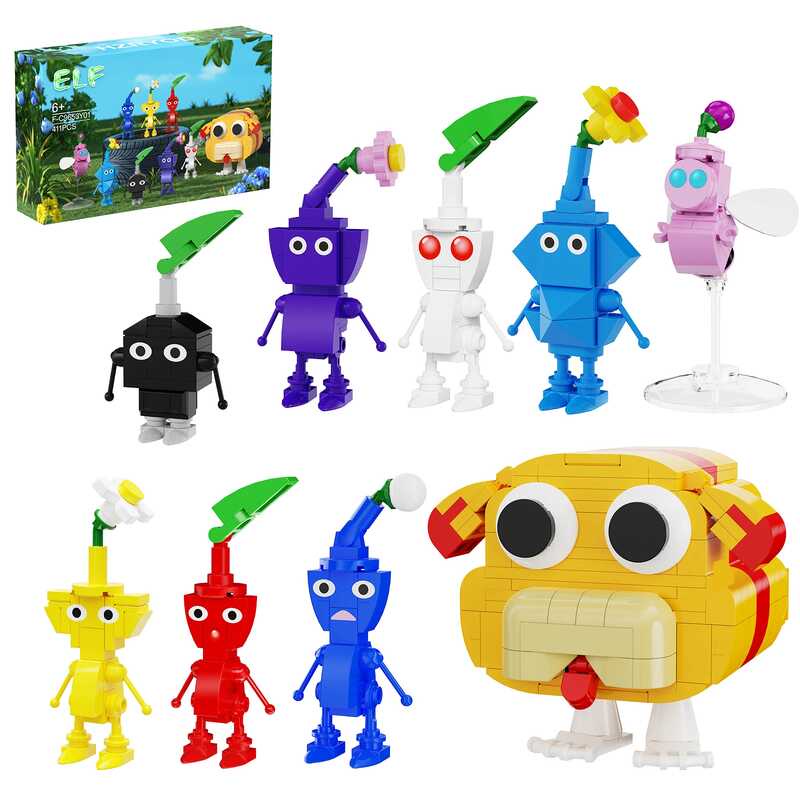 MOC NEW 9 Sa 1 Cartoon Anime Pikmin Figures Building Blocks Set Cute ...