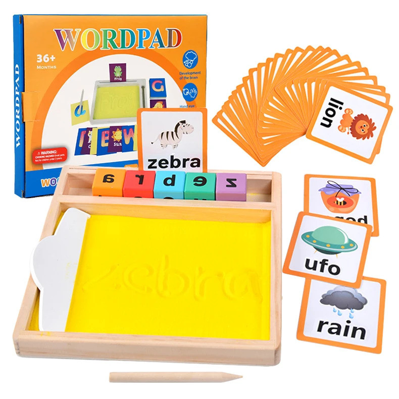 Montessori Teaching Aids Wooden Sandbox Letter Strokes Children's Sand ...