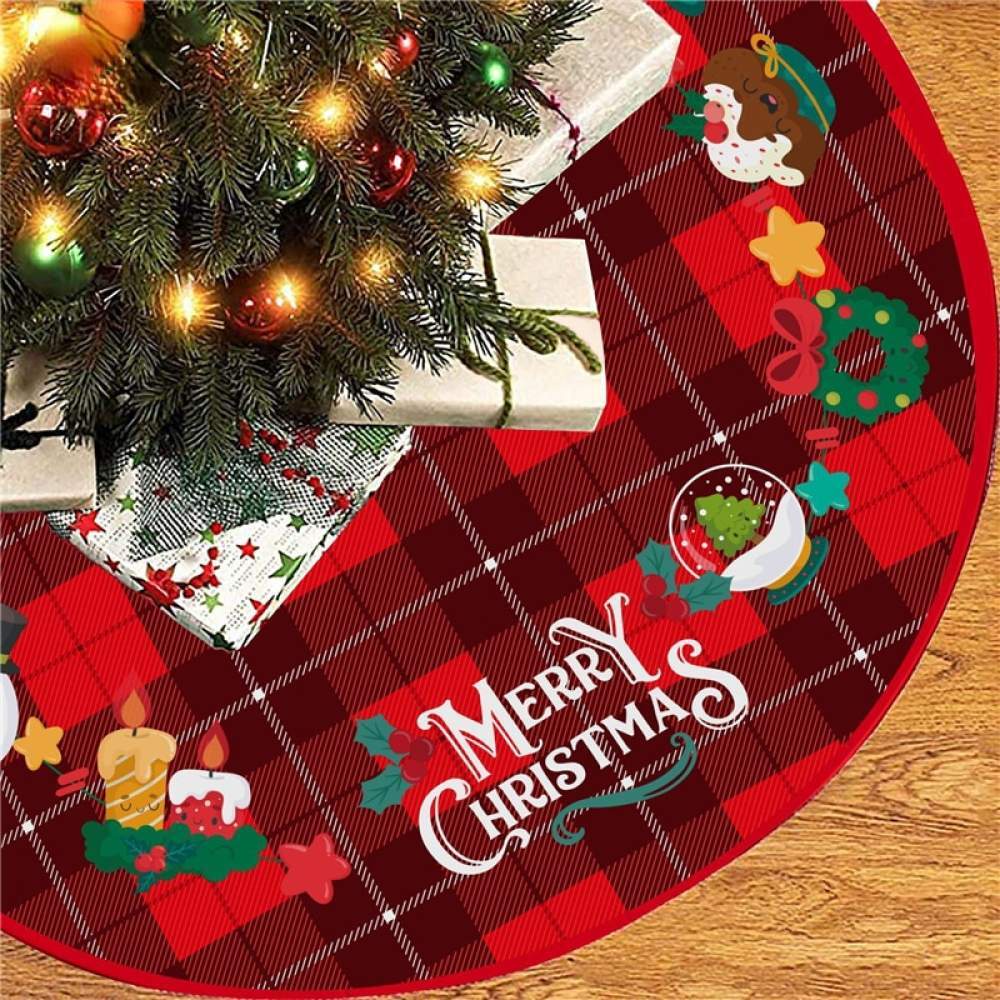 Christmas Tree Skirt Floor Mat Large Surround Santa Carpet Xmas Tree