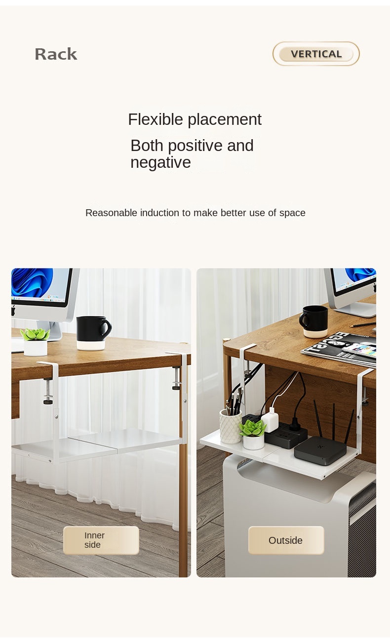 under-Desk Storage Rack Book Computer Desk Bottom Storage Cabinet Punch ...