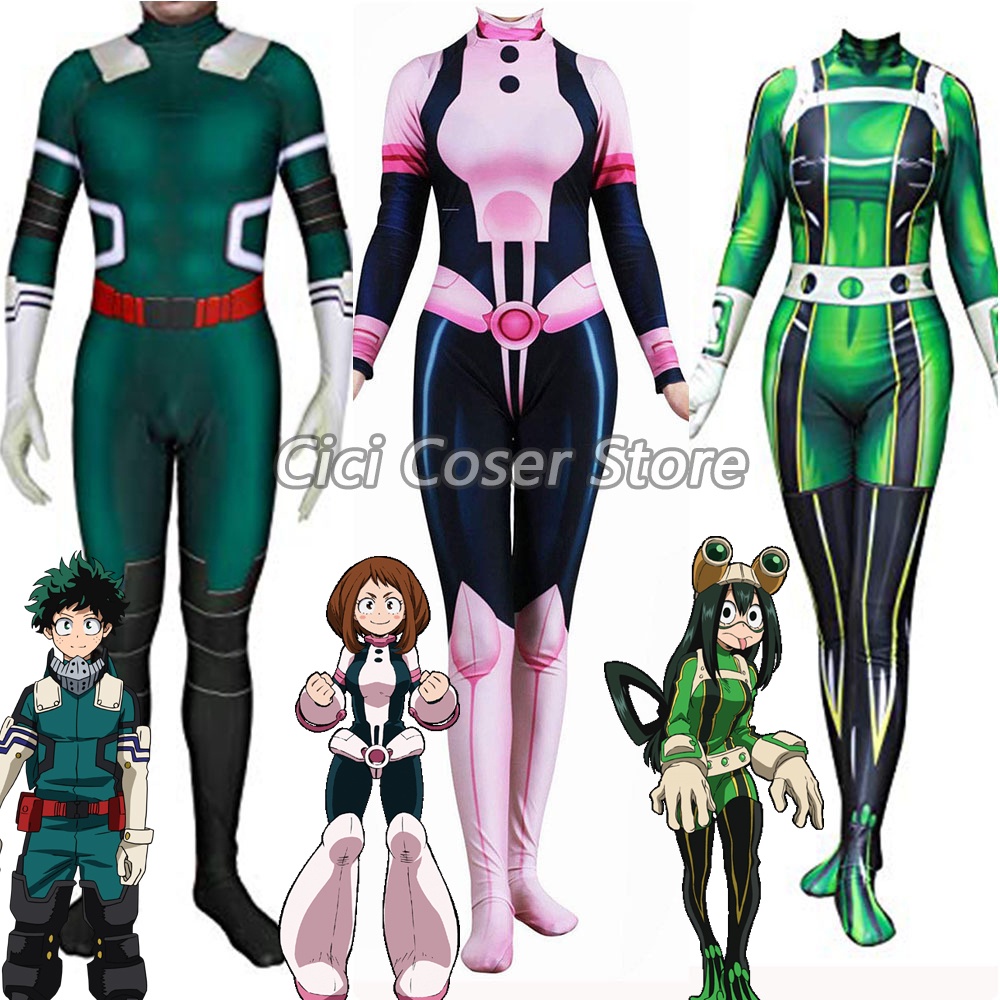 My Hero Academia Cosplay Costume Midoriya Izuku Uraraka Ochaco Asui ...