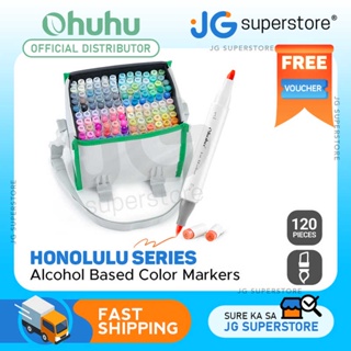 Ohuhu Alcohol Brush Markers 168-color Art Marker Set Double Tipped Alcohol-based  Markers for Artist Adults Coloring Illustration- Brush & Chisel -w/ 1 Alcohol  Marker Blender- Honolulu - Refillable Ink