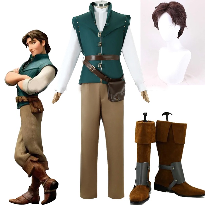 Tangled Prince Flynn Rider Cosplay Costume Tangled Flynn Rider Prince Cosplay Costume Uniform 8021