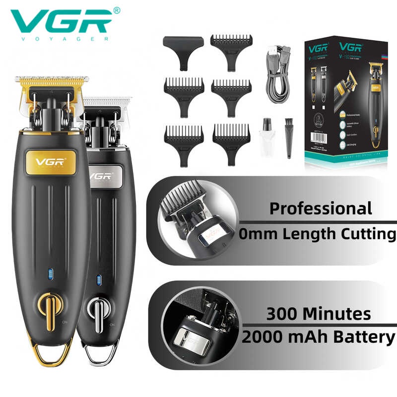 VGR Men's Professional Hair Clipper Rechargeable Baber Trimmer Portable Electric 0mm | Shopee ...