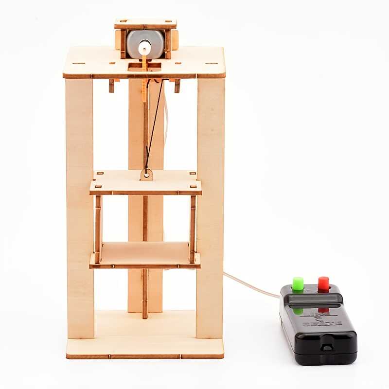 Mga Bata DIY Electric Remote Control Elevator Lift Model Kit Wooden ...