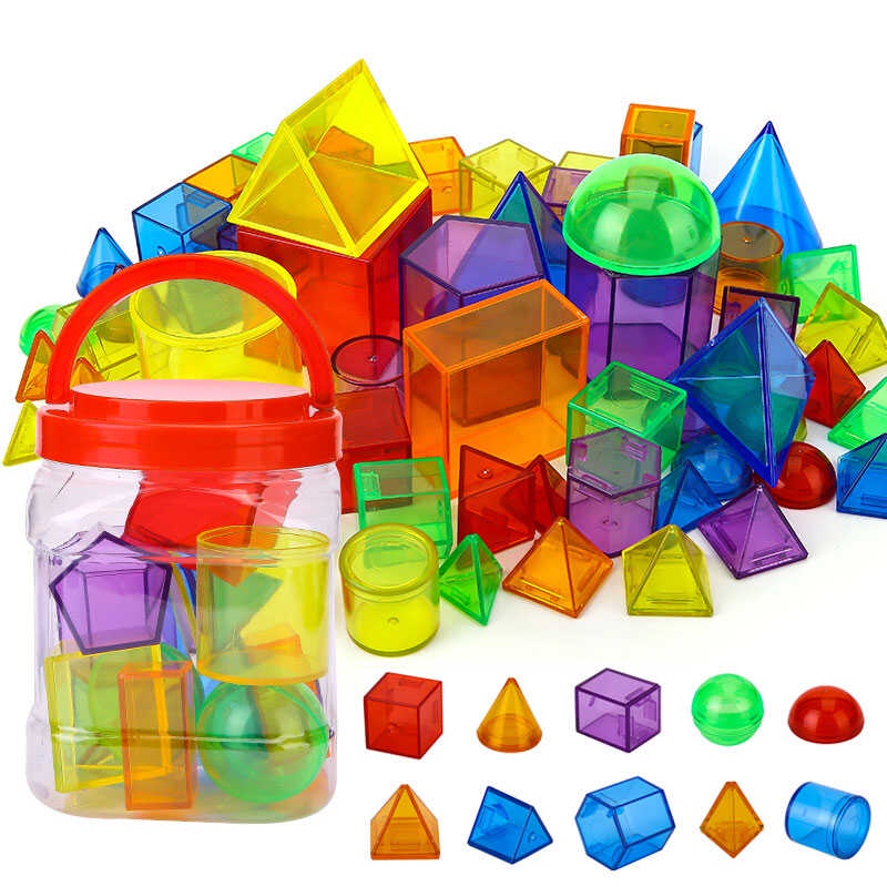 * Mga Transparent Bloc* Montessori Laruan 3D Geometric Shapes DIY ...