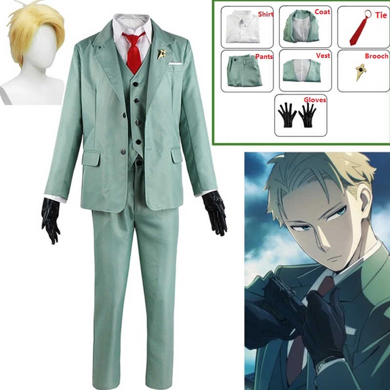 Anime Spy X Family Loid Forger Cosplay Costume Light Green Suit Blond ...