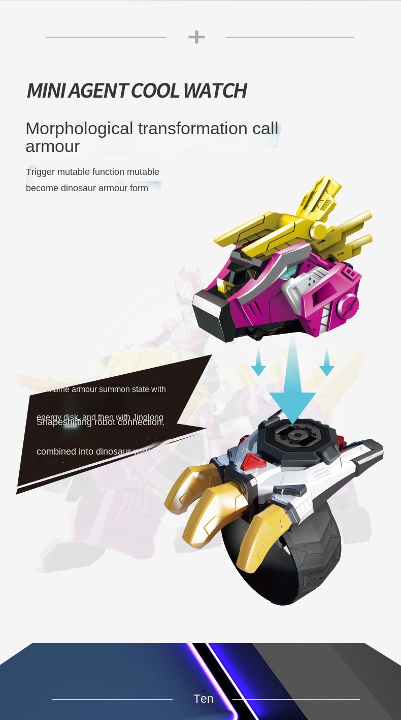 Mini secret service watch toy boy mecha deformation robot super ...