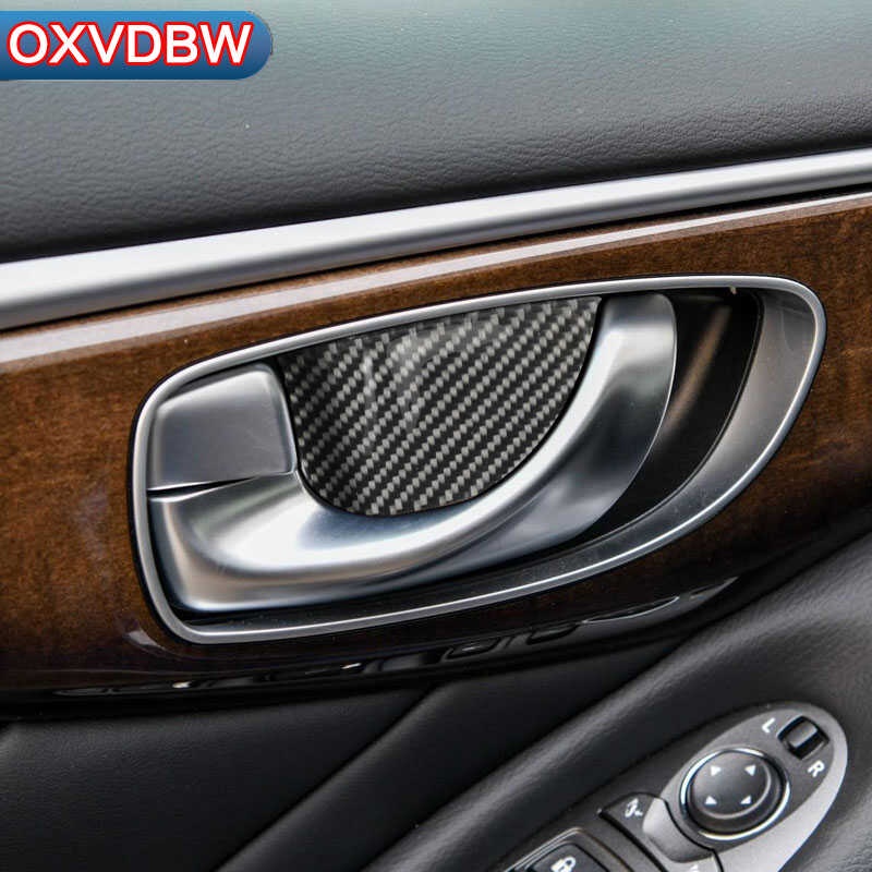 Para Sa Infiniti Q50 Q60 Accessories Carbon Fiber Door Handle Door