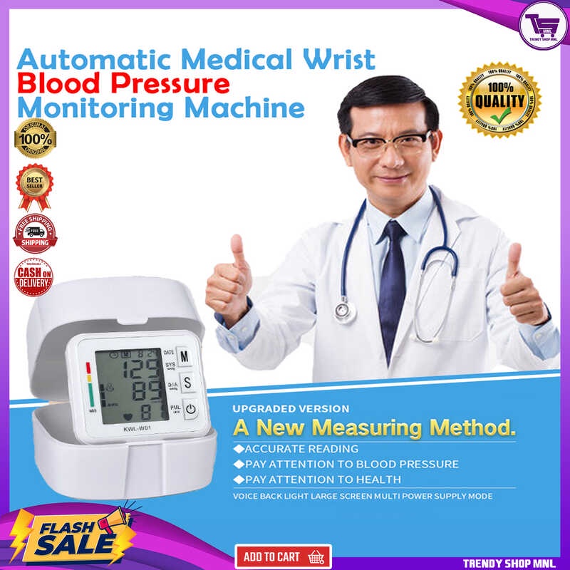 ORIGINAL WRIST DIGITAL BLOOD PRESSURE BP MONITOR MANUAL SET Shopee