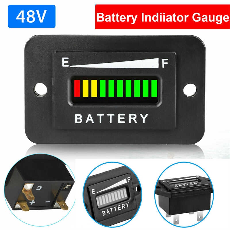 48v Volt Battery Indicator Meter Gauge Led Indicator Meter For Ezgo Club Car Yamaha Golf Cart 