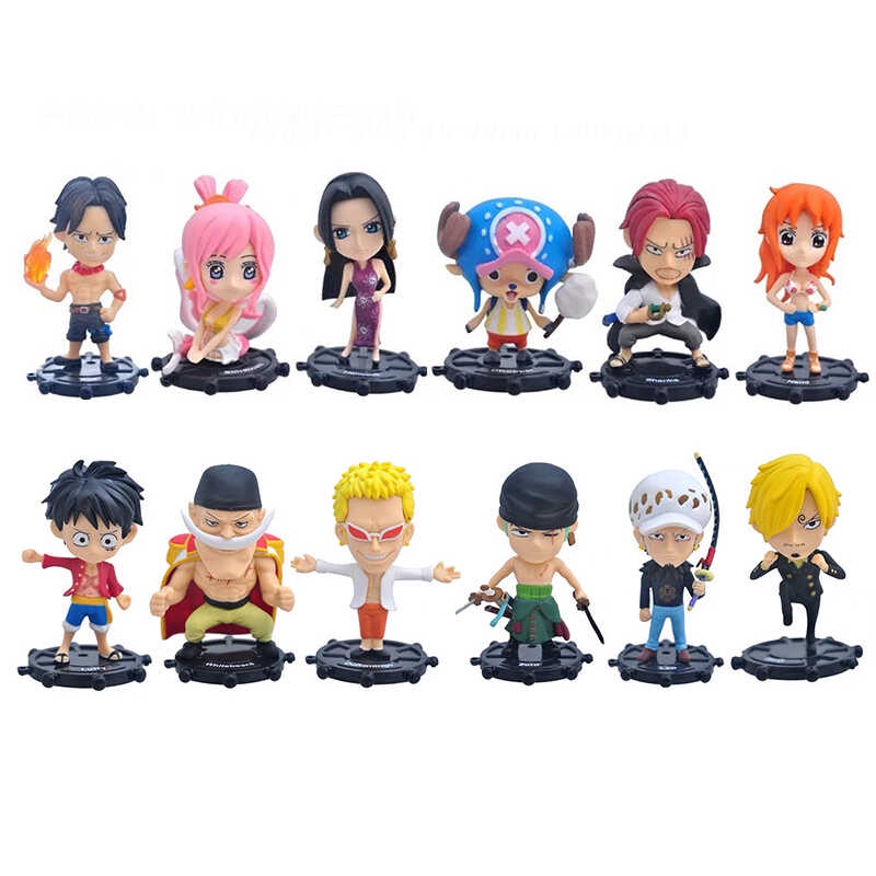 6pcsset One Piece Zoro Luffy Sanji Anime Figure Ver Robin Nami Brook Chopper Pvc Car 1830